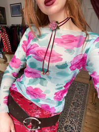 Image 2 of Rose Mesh Top