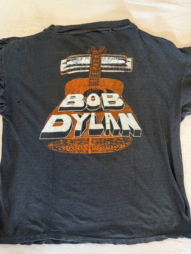70s rare Bob Dylan 2-sided concert tour tee t shirt