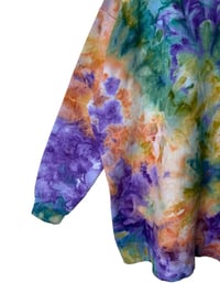 Image 4 of 3XL Unisex Ring Spun Cotton Blend Crew Sweatshirt in Autumn Rainbow Ice Dye