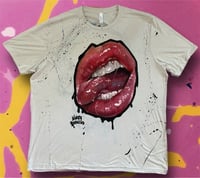 Image 1 of “MOUTHFUL” HAND PAINTED T-SHIRT 3XL