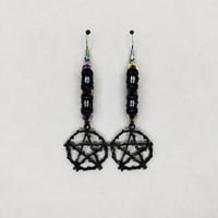 Rainbow Niobium Byzantine + Pentacle Earrings