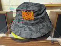 Image 1 of RHAPSODY RECS BUCKET HAT ORANGE ON MIDNIGHT CAMO 