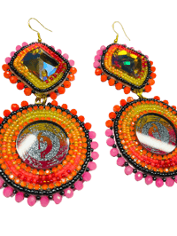Image 9 of Sunrise Neon Kokopelli Earrings 
