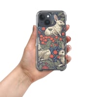 Image 13 of Boho Nature Cottagecore Inspired White Rabbits Among Berries Clear Case for iPhone®