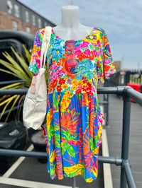 Image 5 of Tropical Floral Pocket Dress M-L