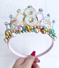 Image 3 of Rainbow birthday tiara birthday crown party props hair accessories 