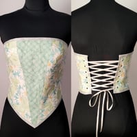Image 2 of OOAK Blue & Green Paper Mache Corset