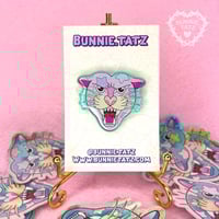 Image 1 of Pastel Glitter Panther Head Pin