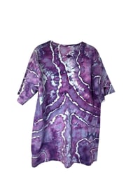 Image 10 of L Adult Combed Cotton Tee in Purple Haze Geode Ice Dye