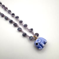 Image 1 of Light Blue & Purple Elephant Car Charm