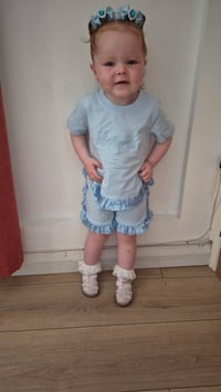 Image 1 of Satin Frill Shorts Set
