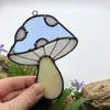 Pale Blue Texured Mushroom Suncatcher