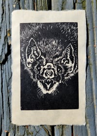 Image 1 of Vampire Bat Block Print