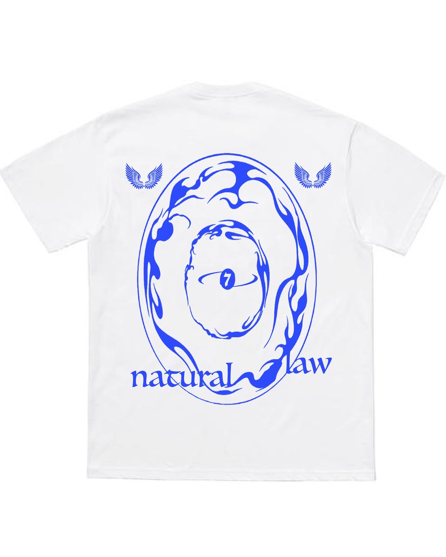 Image of NATURAL LAW TEE - VINTAGE WHITE/BLUE