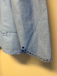 Image 2 of Blue puff sleeve shirt (X-Large)
