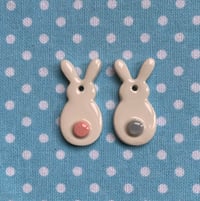 Image 9 of Ceramic Hanging Little Bunnies  Sideways or back view (Set of 2)