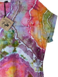 Image 8 of S 100% Cotton Short T-Shirt Dress with Pockets in Euphoria Geode Ice Dye