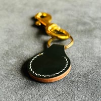 Image 1 of The Round Key Fob - Green & Tan