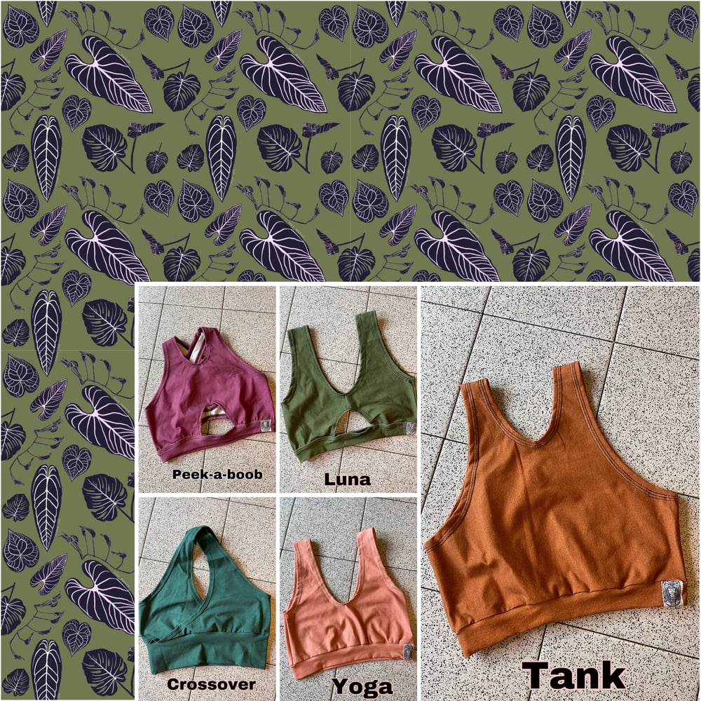 Image of Green Leafy HMU Bralettes- Lined or Unlined