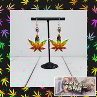 Psychedelic Pot Leaf Earrings