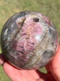 Image 19 of Pink Tourmaline & Smoky Quartz Sphere | #2968