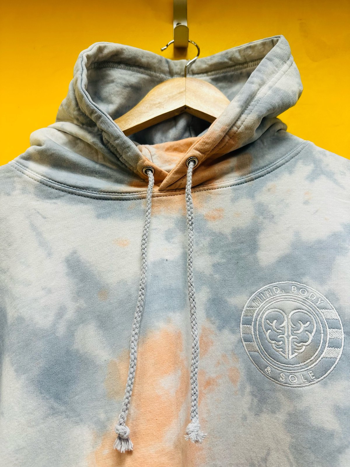 Mind Body Sole Grey Pink Marble Tie Dye Hoodie