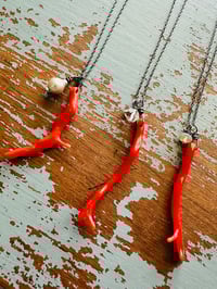 Image 9 of Athena . natural Italian coral and pearl necklace
