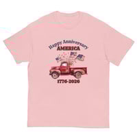 Image 7 of Unisex classic tee, Happy 250th Anniversary America 1776–2026  Patriotic Vintage Truck Tee Shirt
