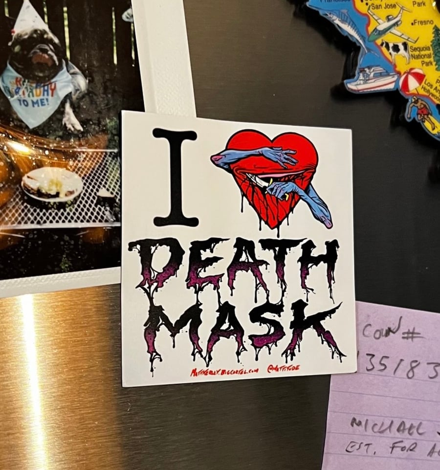 Image of I ❤️ Death Mask magnet 