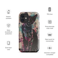 Image 8 of Colorful Watercolor Paint Splatters Black Cat Tough Case for iPhone®