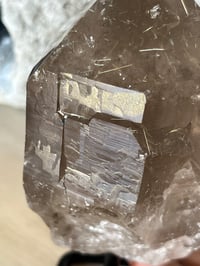 Image 23 of Golden Rutile Smoky Quartz Natural Point On Stand #2664