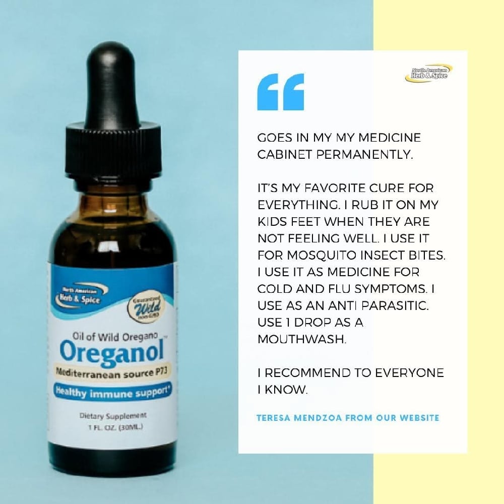 North American Herb & Spice Wild Mediterranean Oregano Oils w/P73. (73%-84% Carvacrol). Herpes.