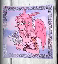 Image 1 of pink angel foil effect print 