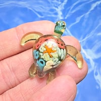 Image 4 of "UNDER THE SEA" CORAL REEF IMPLOSION SEA TURTLE PENDANT SMALL 8