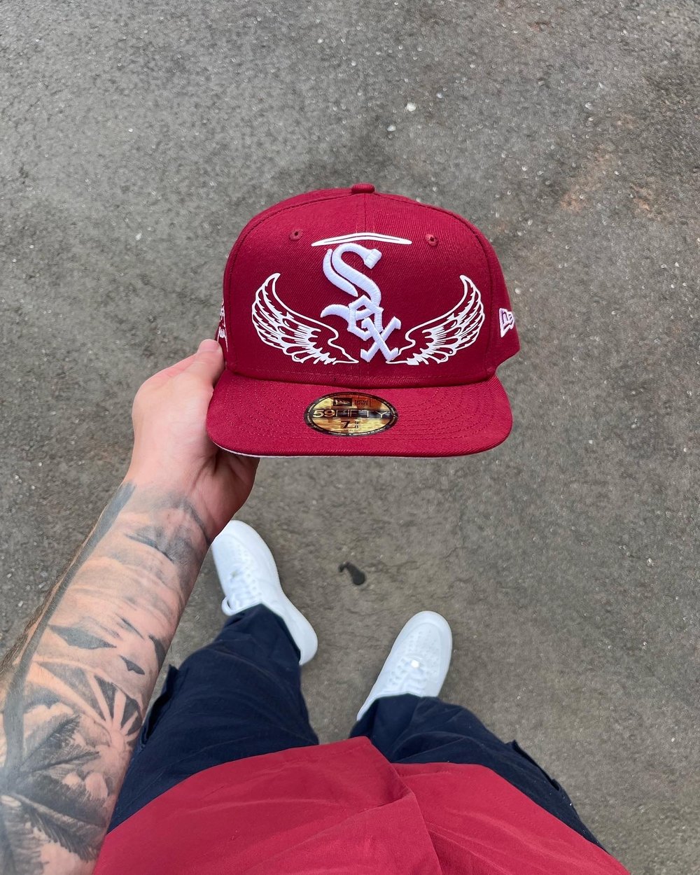 Image of BURGUNDY CHICAGO WHITE SOX CUSTOM FITTED CAP