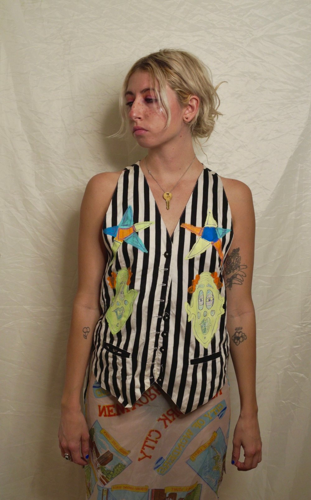 B&W Stripe Clown Vest