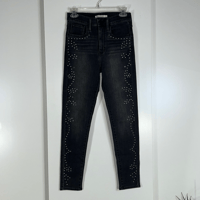 Image 4 of LEVI’S mile high super skinny dark gray studded jeans