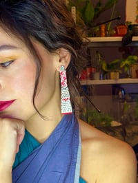 Image 3 of Tango dress Fuchsia & cream Midi