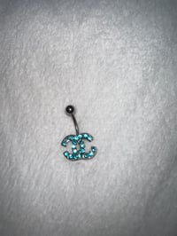 Blue Double C BellyRing