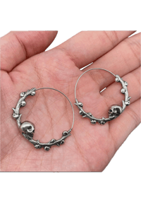 Image 2 of Skull Hoop Earrings