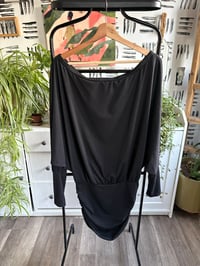Image 1 of Black liight weight off shoulder dress 