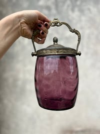 Image 3 of Superbe jarre à biscuit en verre violet! Époque Art Nouveau (1900)