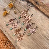 Image 3 of Cream, Rust & Brown earrings