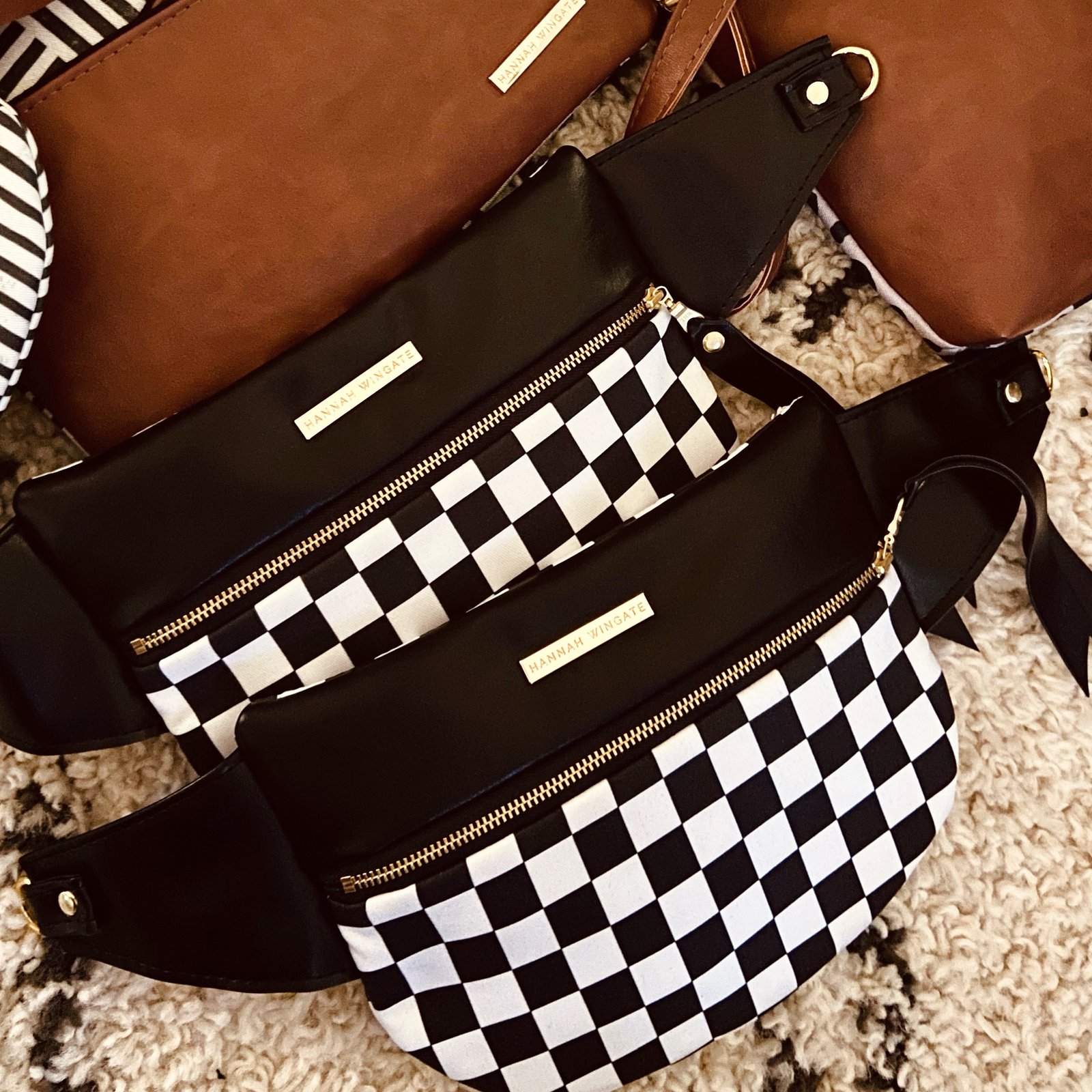 ショルダーバッグ・ポシェット Round Checked Tartan Crossbody Bag Black and White Checkered Crossbody Bag for Women, Checkered