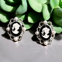 cameo post earrings