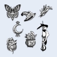 Image 2 of PLANCHE DE STICKERS HOLO/CRISTAL « Witch »