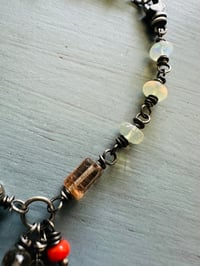 Image 10 of opal tourmaline and pyrite charm bracelet