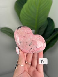 Image 2 of SELF STANDING BUBBLE GUM PINK RHODONITE HEARTS