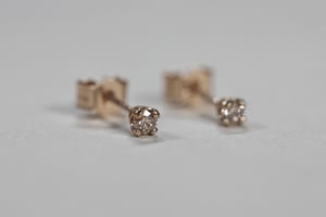Image of 2.5mm 'little champagne diamond' stud earrings