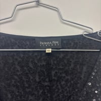 Image 8 of silk + sequin wrap top